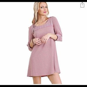 NWT pink and white striped dress